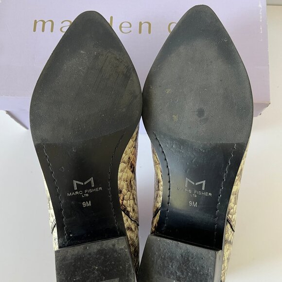 Marc Fisher LTD Yale Chelsea Ankle Boots, Pointy Toe, Size 9, Snakeskin Print EC - Picture 8 of 13